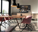 Modern conference room with Yealink A20 video bar mounted under display screen during Zoom meeting