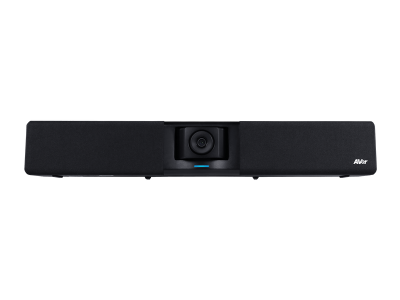 Front view of the AVer VB342 Pro 4K video conferencing bar, featuring AI-powered auto-framing, high-quality audio, and advanced speaker tracking for modern meeting spaces.