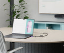 Hybrid Meeting Room Setup with USB-C Laptop Connection and Video Conferencing Display – Modern Collaboration Tools